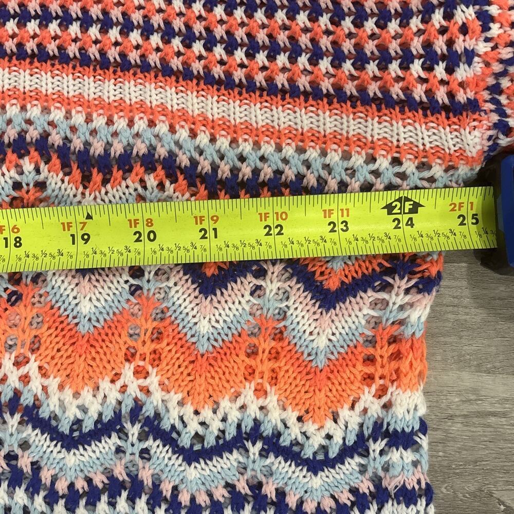 Lilly Pulitzer Samora Sweater Top Kitschy Coral Textured Reef Stripe Large - Picture 6 of 9